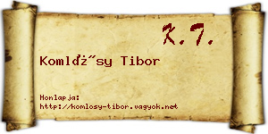 Komlósy Tibor névjegykártya